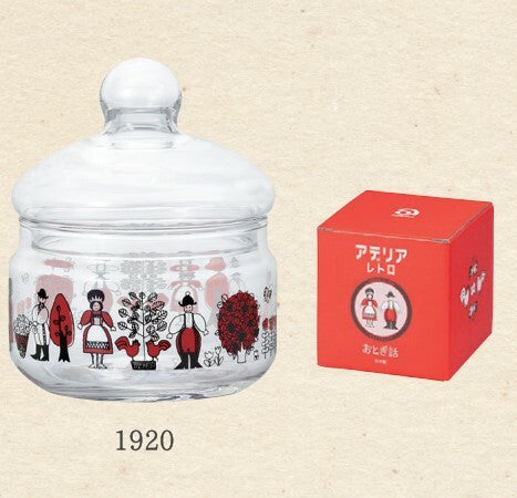 Aderia Retro Glas Mit Deckel Fairy Tale Man Red Black 360 ml