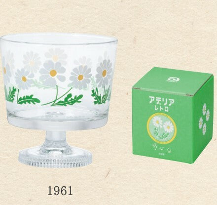 Aderia Retro Dessertglas Wild White Flower Green 285 ml