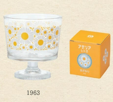 Aderia Retro Dessertglas Flower Yellow 285 ml