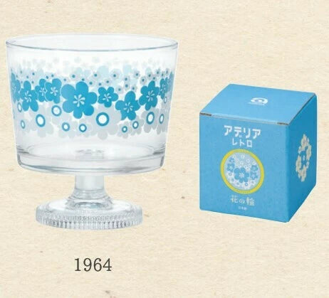 Aderia Retro Dessertglas Circle Blue Flower 285 ml