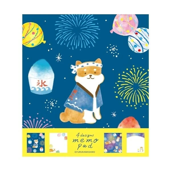 Furukawa Shiko Notizblock Memo Pad 4 Designs Shiba Inu Festival