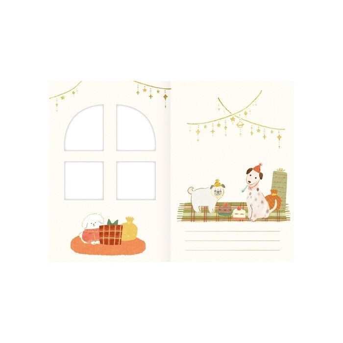 Furukawa Shiko Klappkarte mit Fenster One-one party Dogs