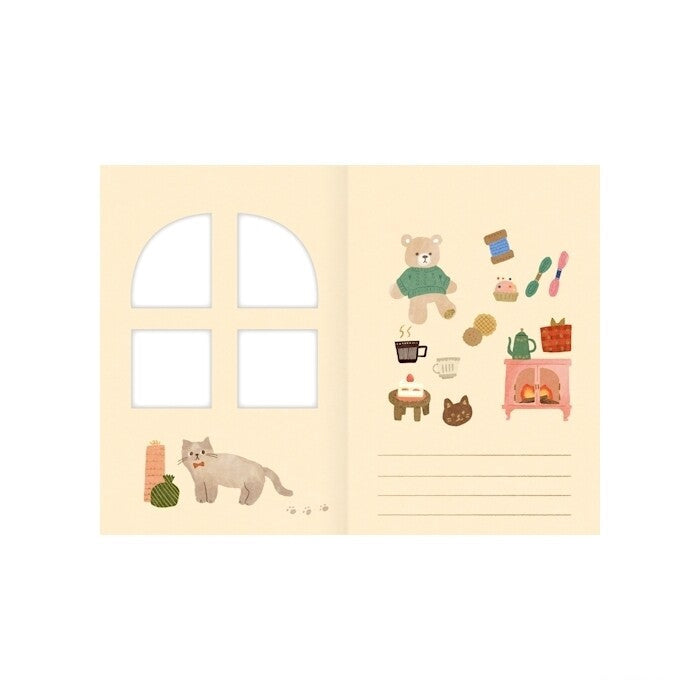 Furukawa Shiko Klappkarte mit Fenster Stuffed Bear