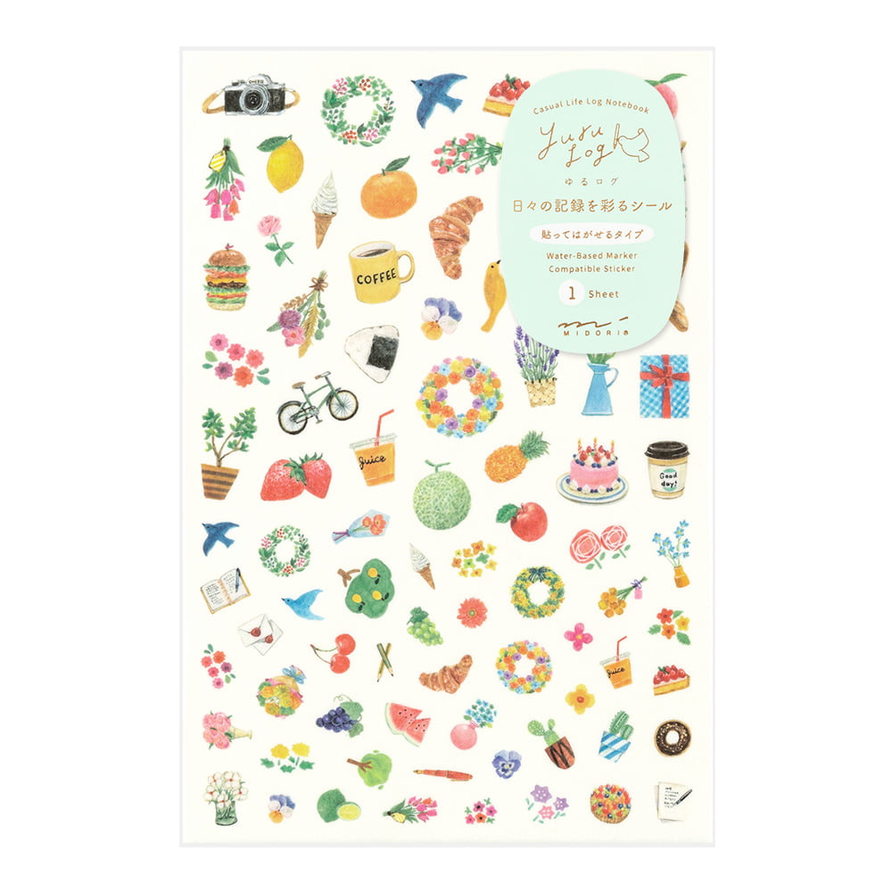 Midori Sticker Set Yuru Log food
