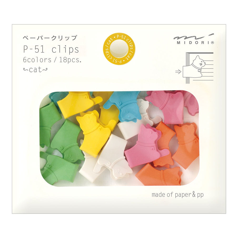 Midori Büroklammern P-51 Clips Cat