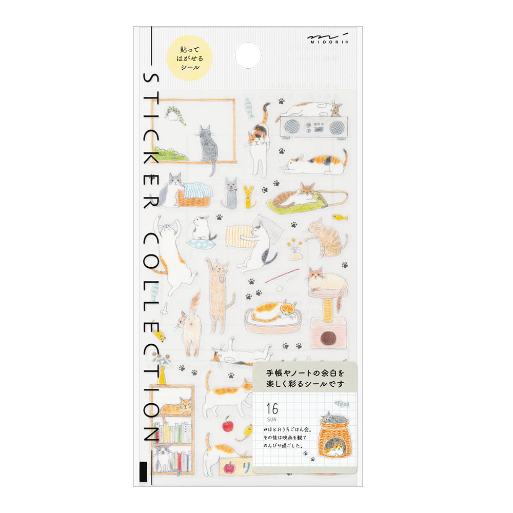 Midori Sticker Set Cat Medium