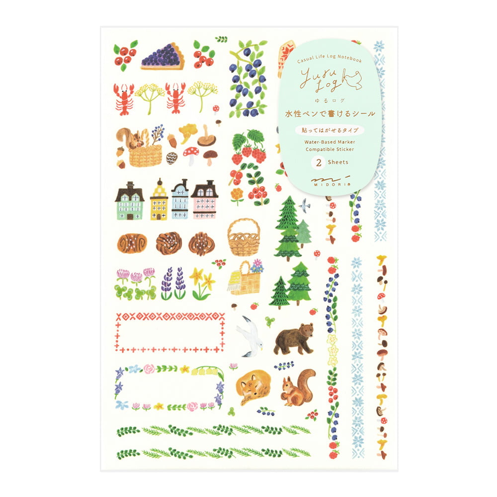 Midori Sticker Set Yuru Log Scandinavia