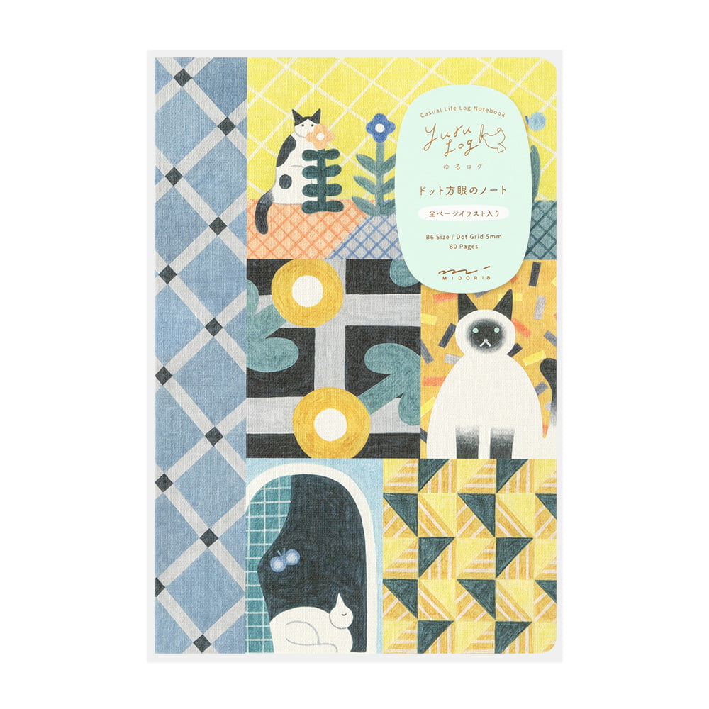 Midori Notizbuch Yuru Log Cat Dot Grid B6