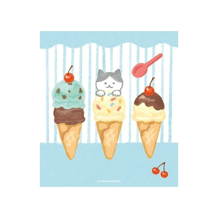 Furukawa Shiko Notizblock Memo Pad 4 Designs Cat and Ice Cream
