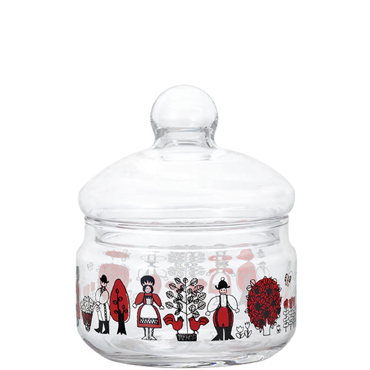 Aderia Retro Glas Mit Deckel Fairy Tale Man Red Black 360 ml