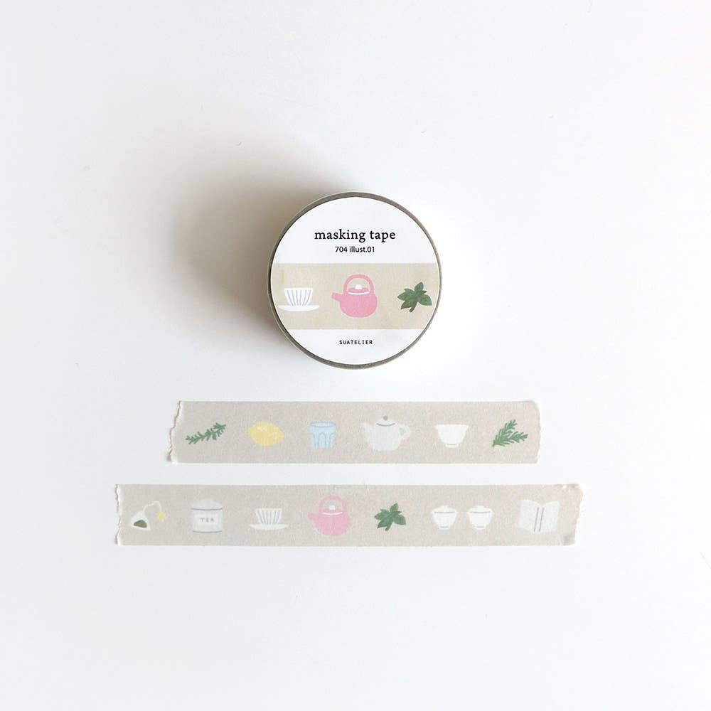 Suatelier Design Masking Tape Table Ware 704 Illust.01
