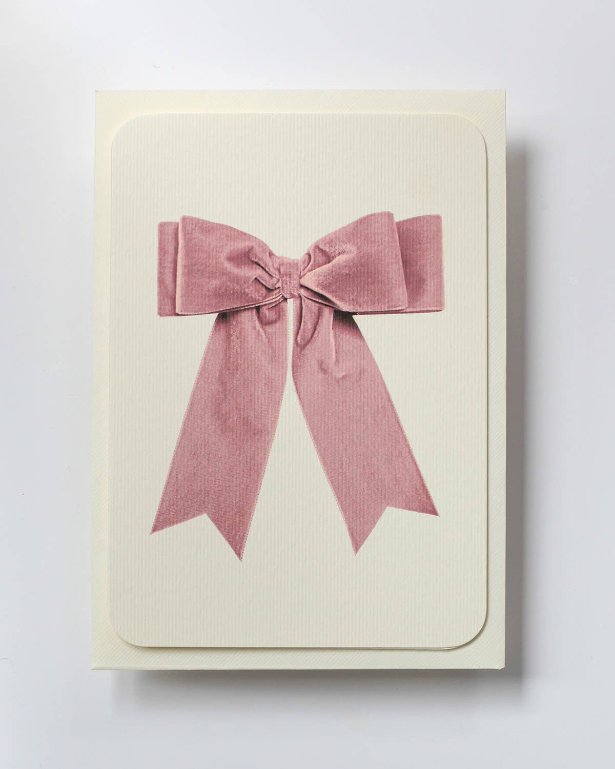 Canonbury Press Klappkarte Samtschleife babyrosa