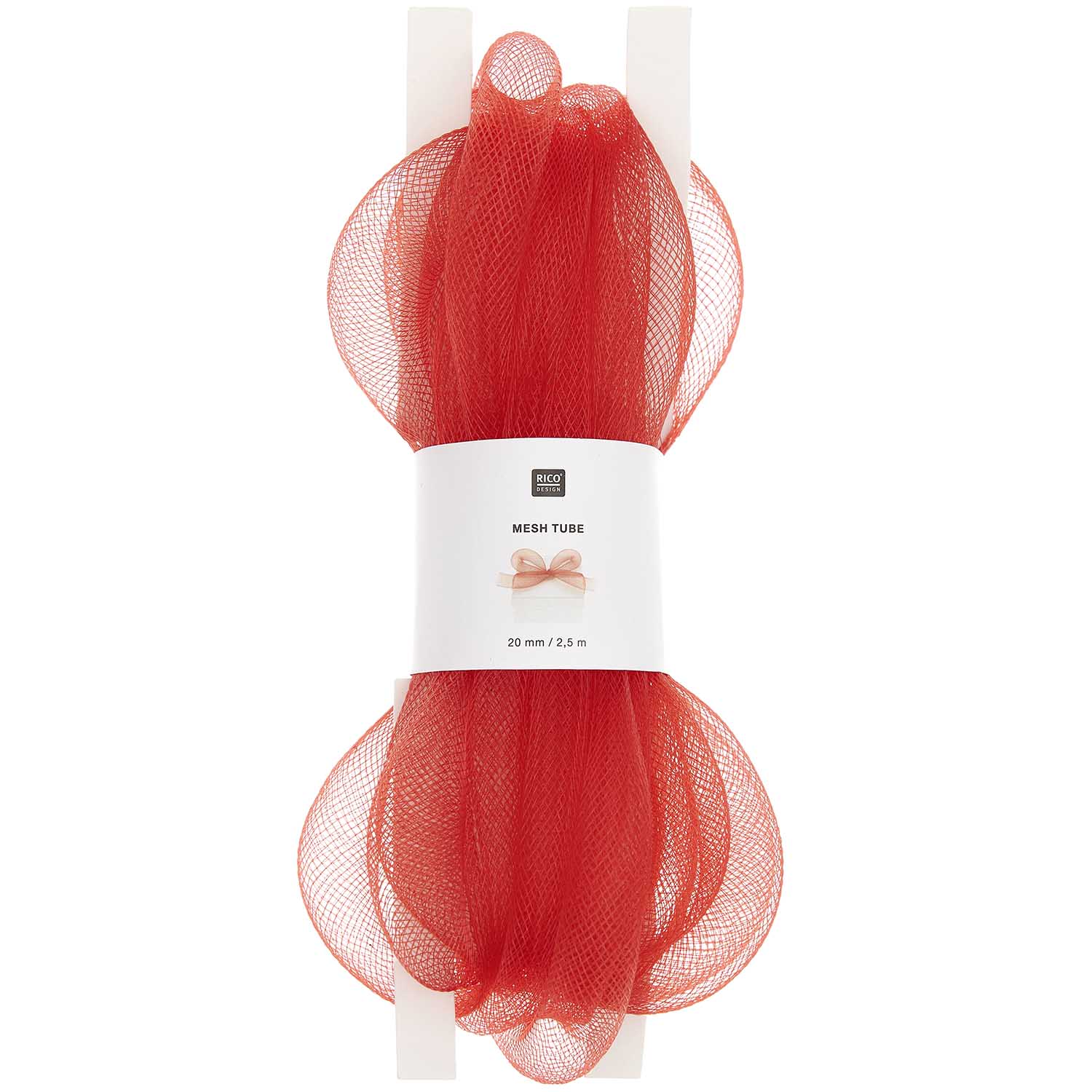 Bastelband Netzschlauch Rot, 20 mm, 2,5 m