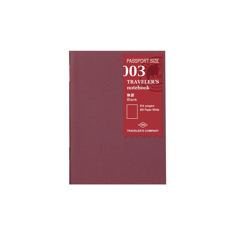 Traveler's Notebook TRC 003. Blank Notebook Refill PP Size