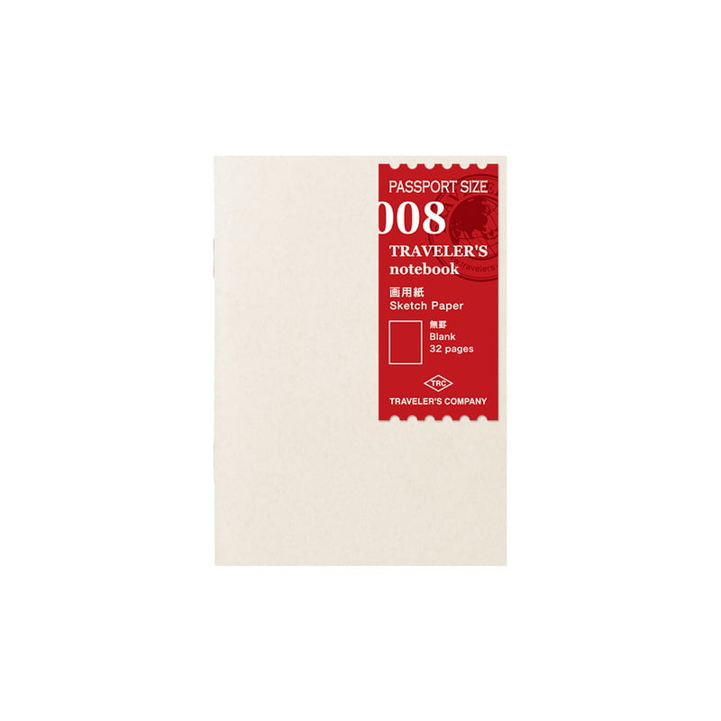 Traveler's Notebook TRC 008. Sketch Paper Notebook Refill PP Size