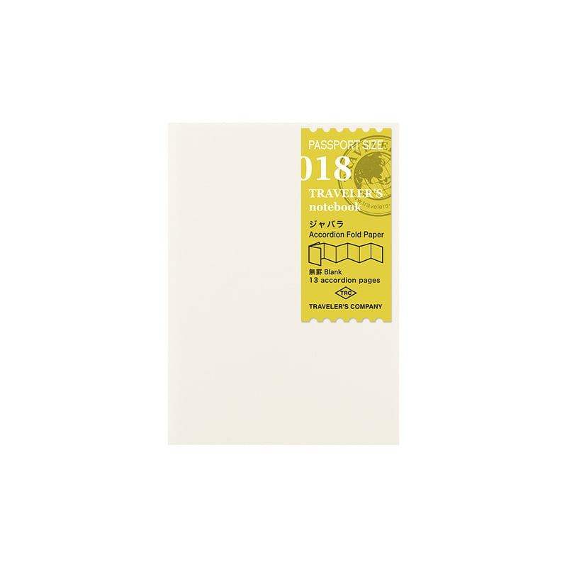 Traveler's Notebook TRC 018. Accordion Fold Paper Refill Passport Size