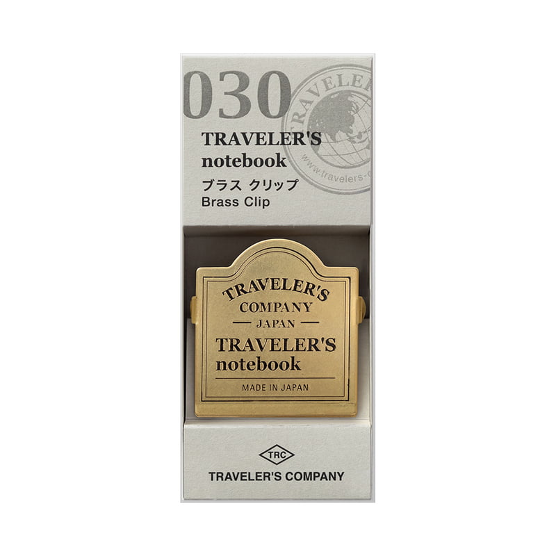 Traveler's Notebook TRC 030. Brass Clip TRC Logo
