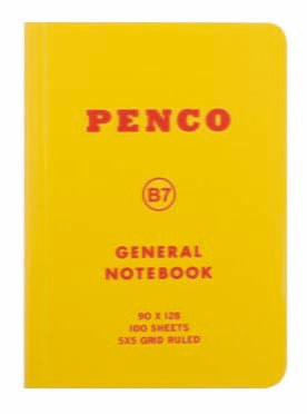 Penco Notizbuch Gelb Grid B7