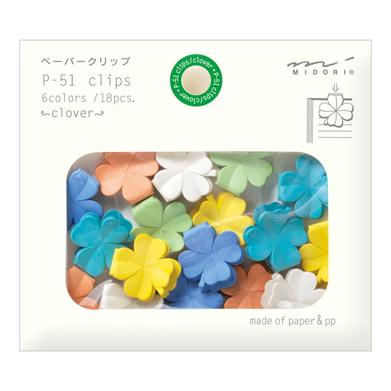 Midori Büroklammern P-51 Clips Kleeblatt