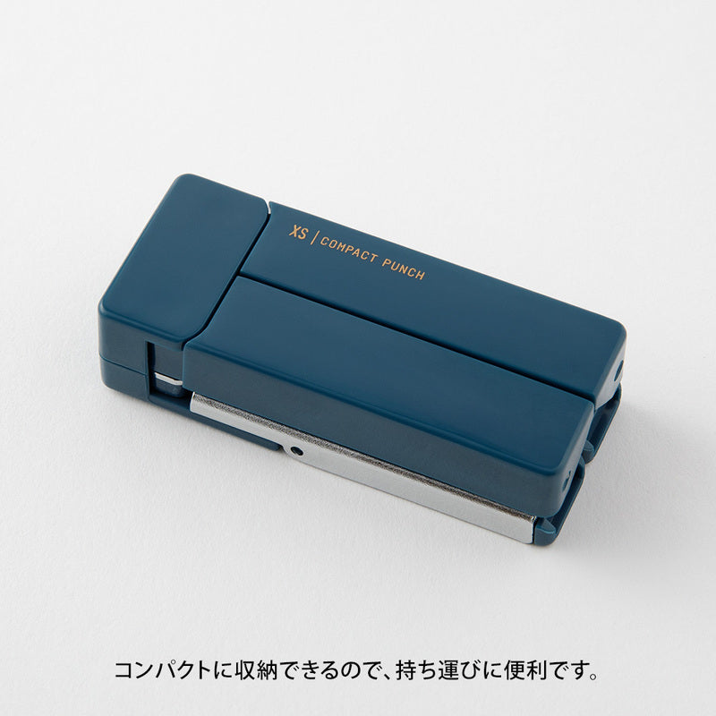 Midori XS Stationery Compact Punch Locher navy Blue