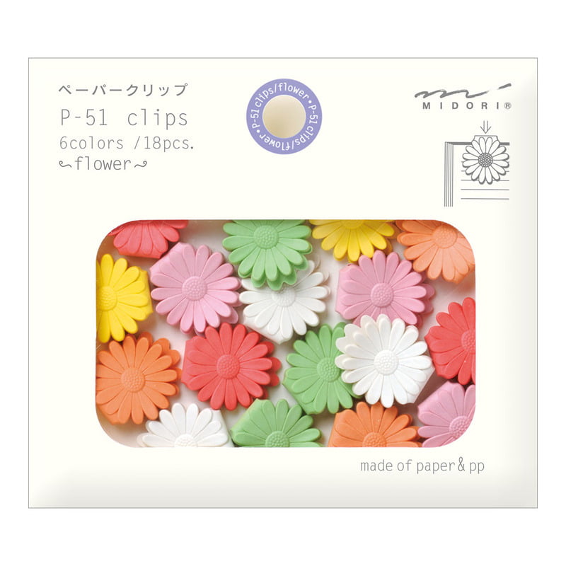 Midori Büroklammern P-51 Clips Flower