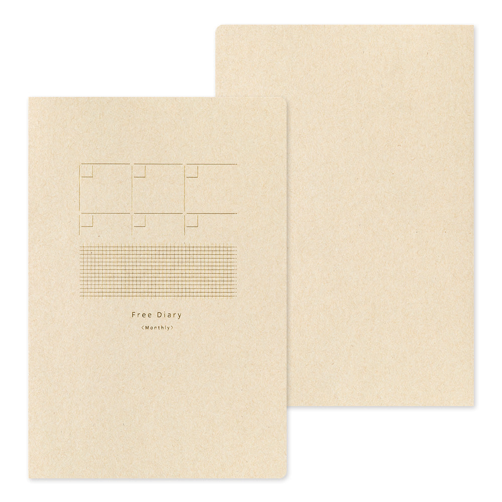 Midori Notizbuch Yuru Log Free Diary Monthly Grid B6