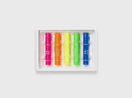 Kokuyo Wachsmalstifte Set Neon Crayon 5 Stk