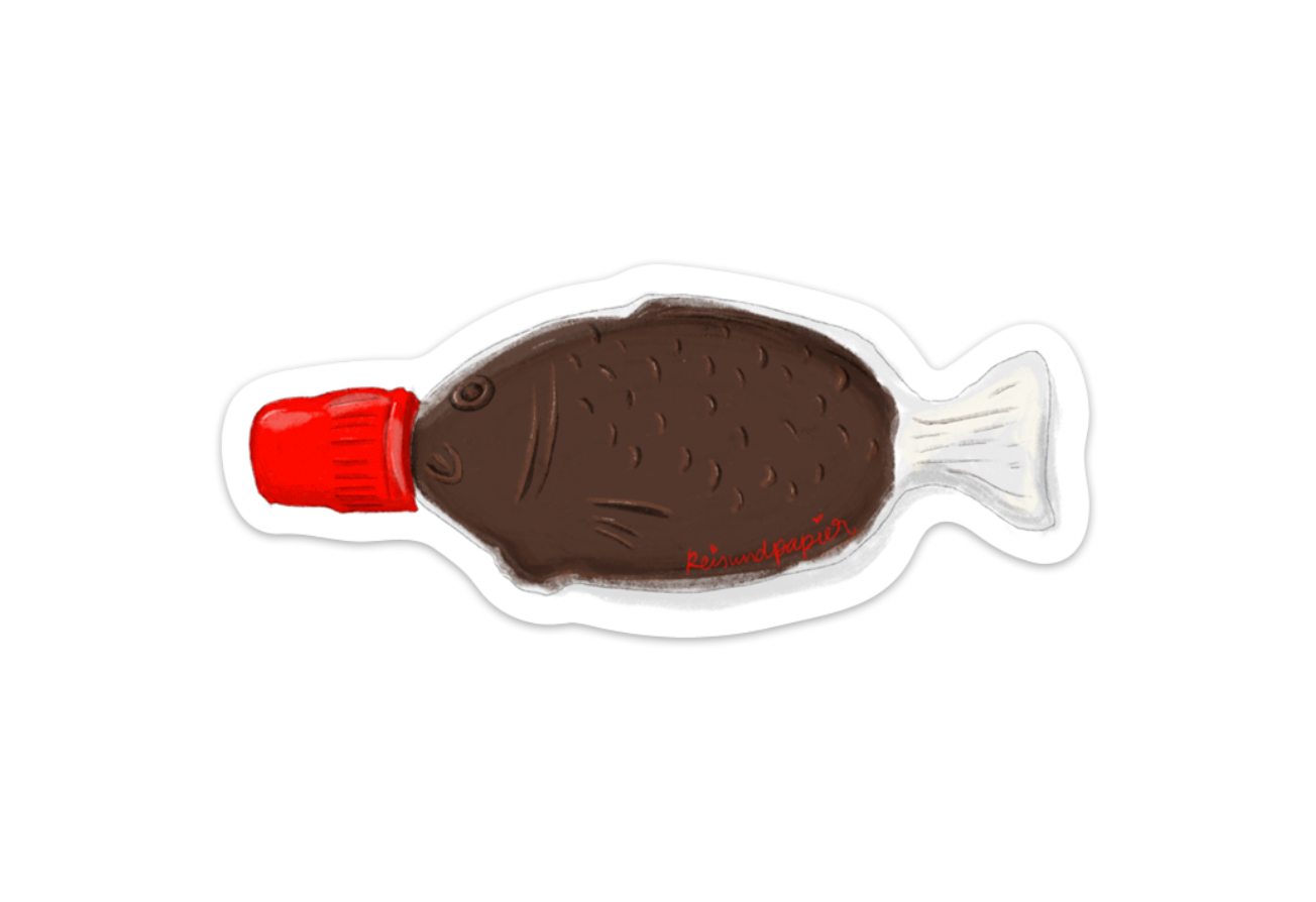 Reisundpapier Sticker Sojasoße Fisch
