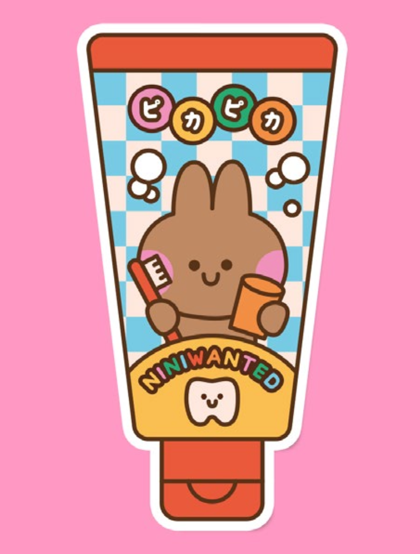 Niniwanted Sticker Pika Toothpaste