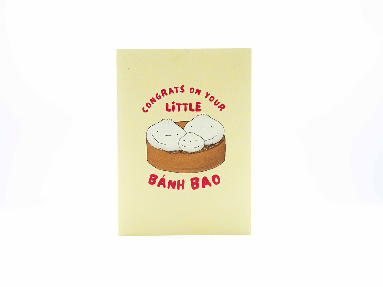 Reisundpapier Klappkarte Congrats on your little banh bao