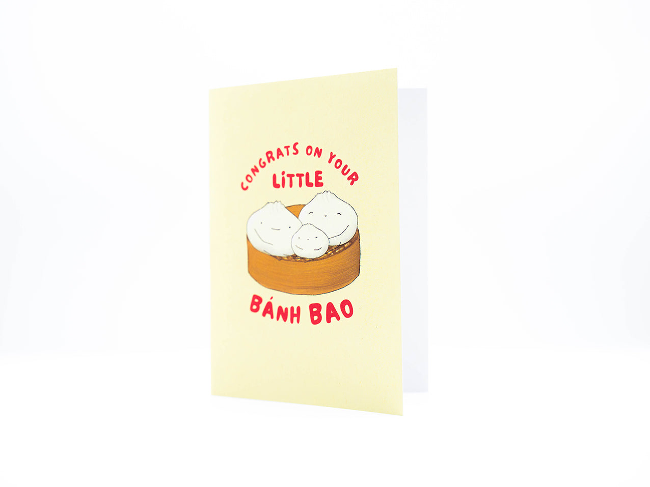 Reisundpapier Klappkarte Congrats on your little banh bao