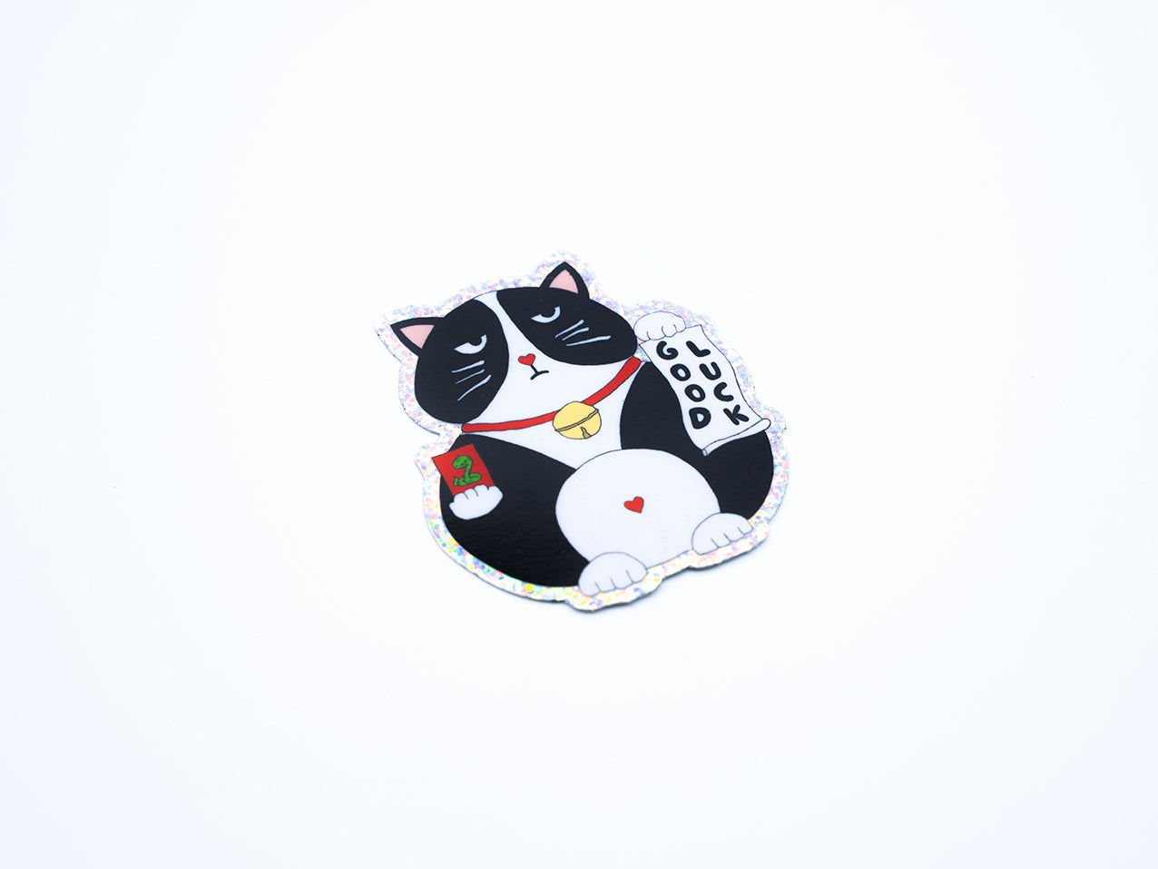 Reisundpapier Sticker Katze Good Luck