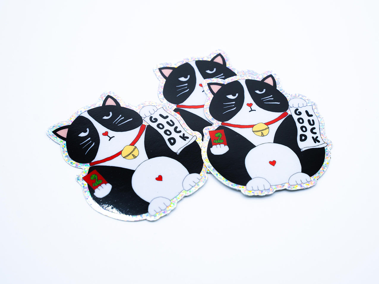 Reisundpapier Sticker Katze Good Luck