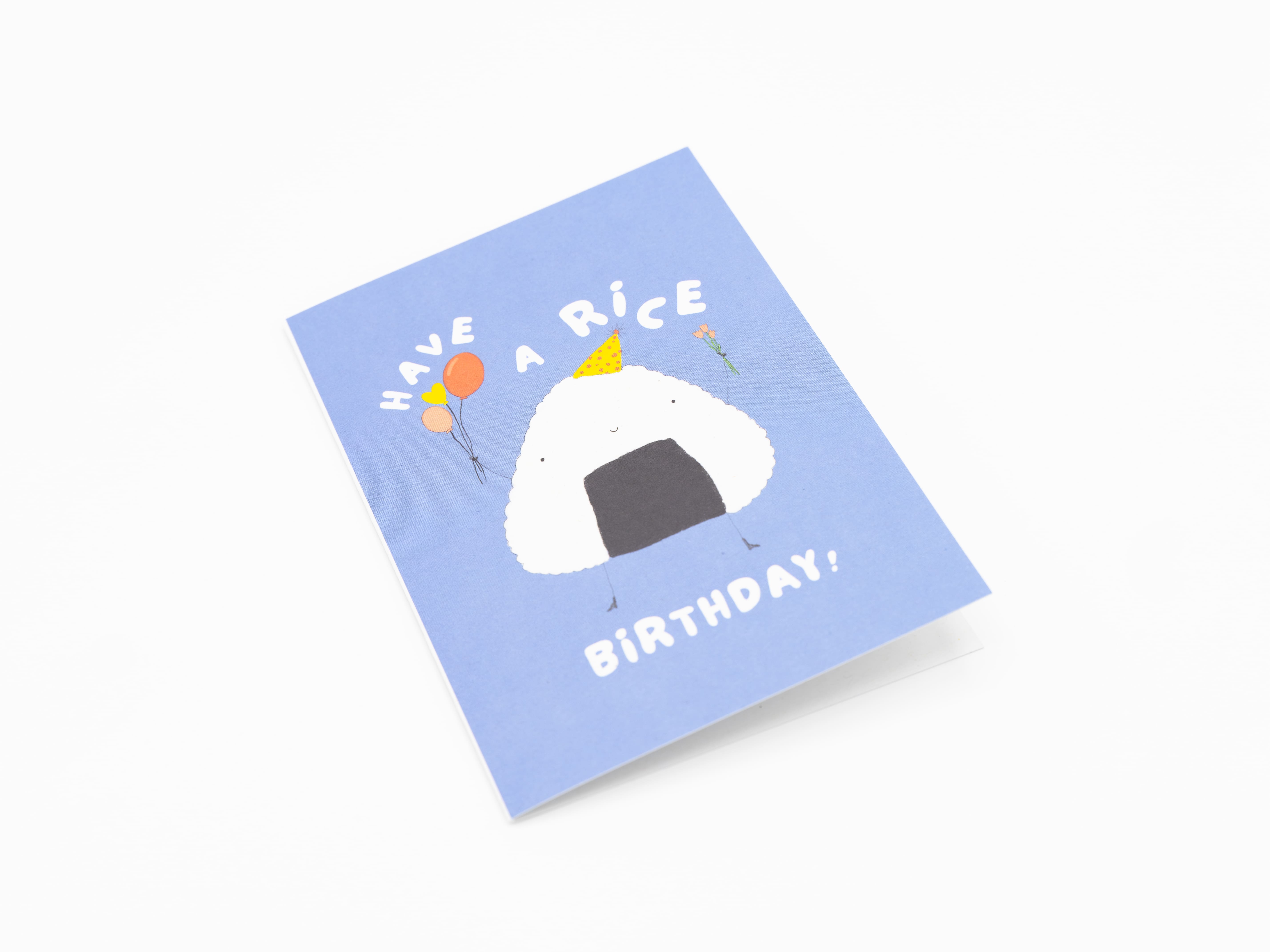 Reisundpapier Klappkarte Have a rice birthday Onigiri