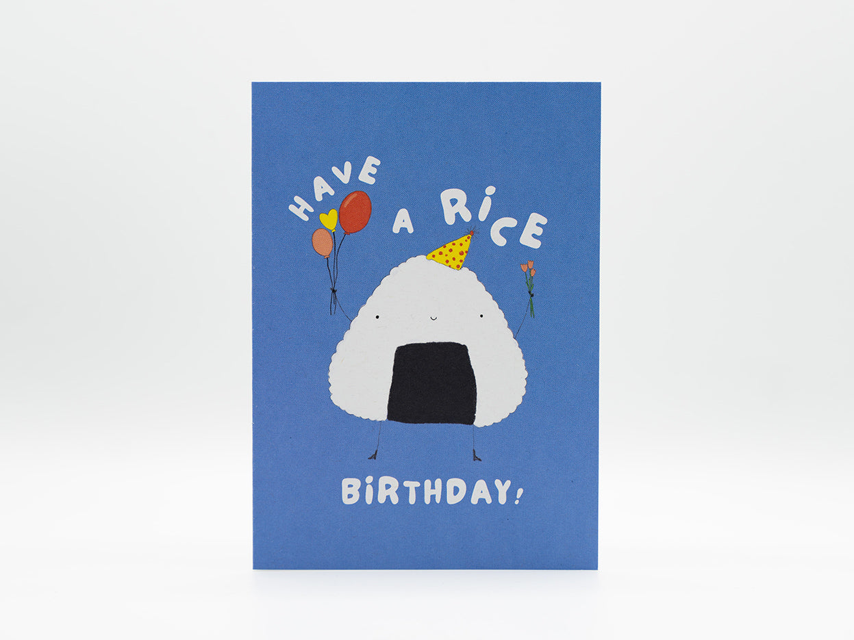 Reisundpapier Klappkarte Have a rice birthday Onigiri