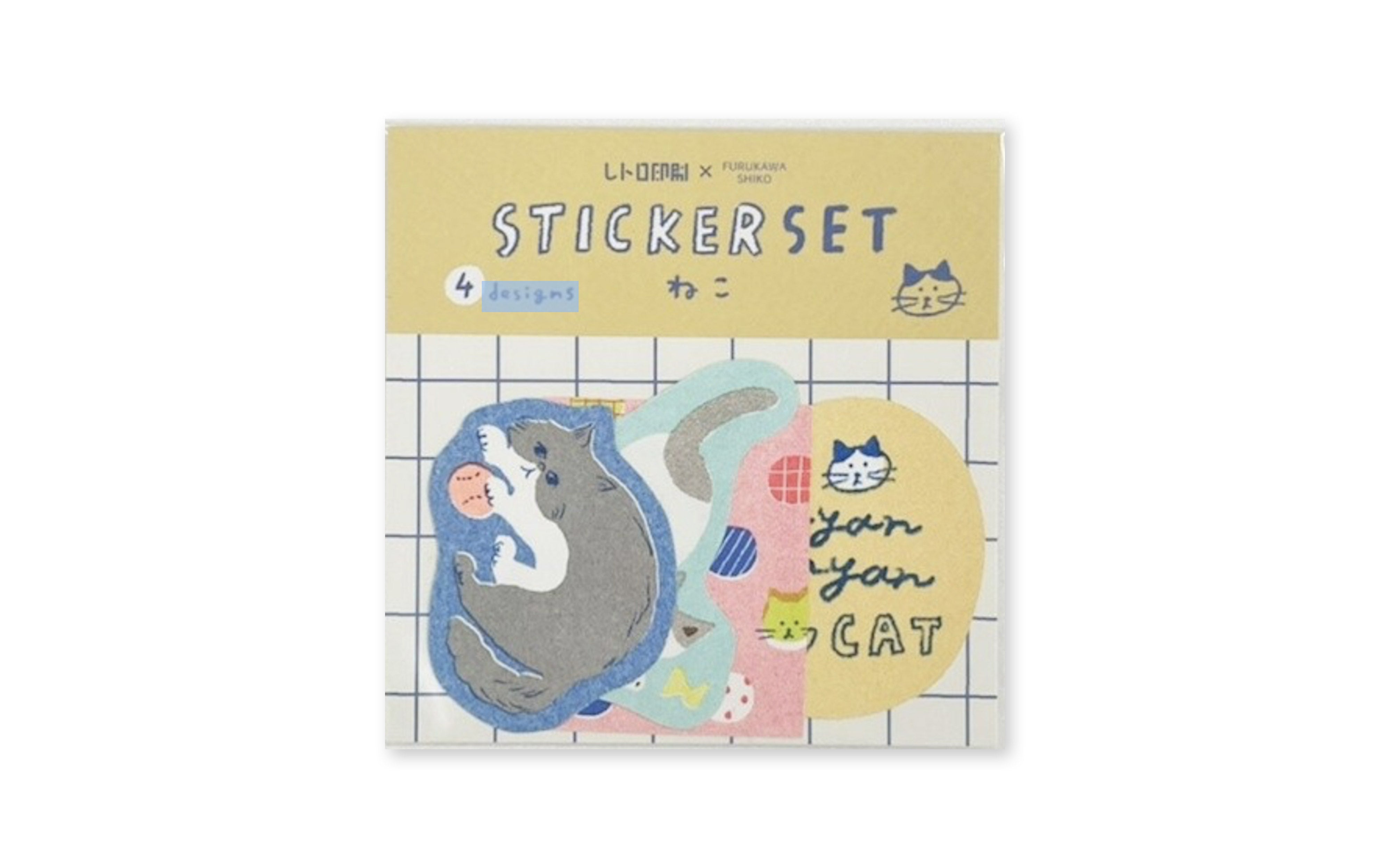 Furukawa Shiko Sticker Vintage Cat