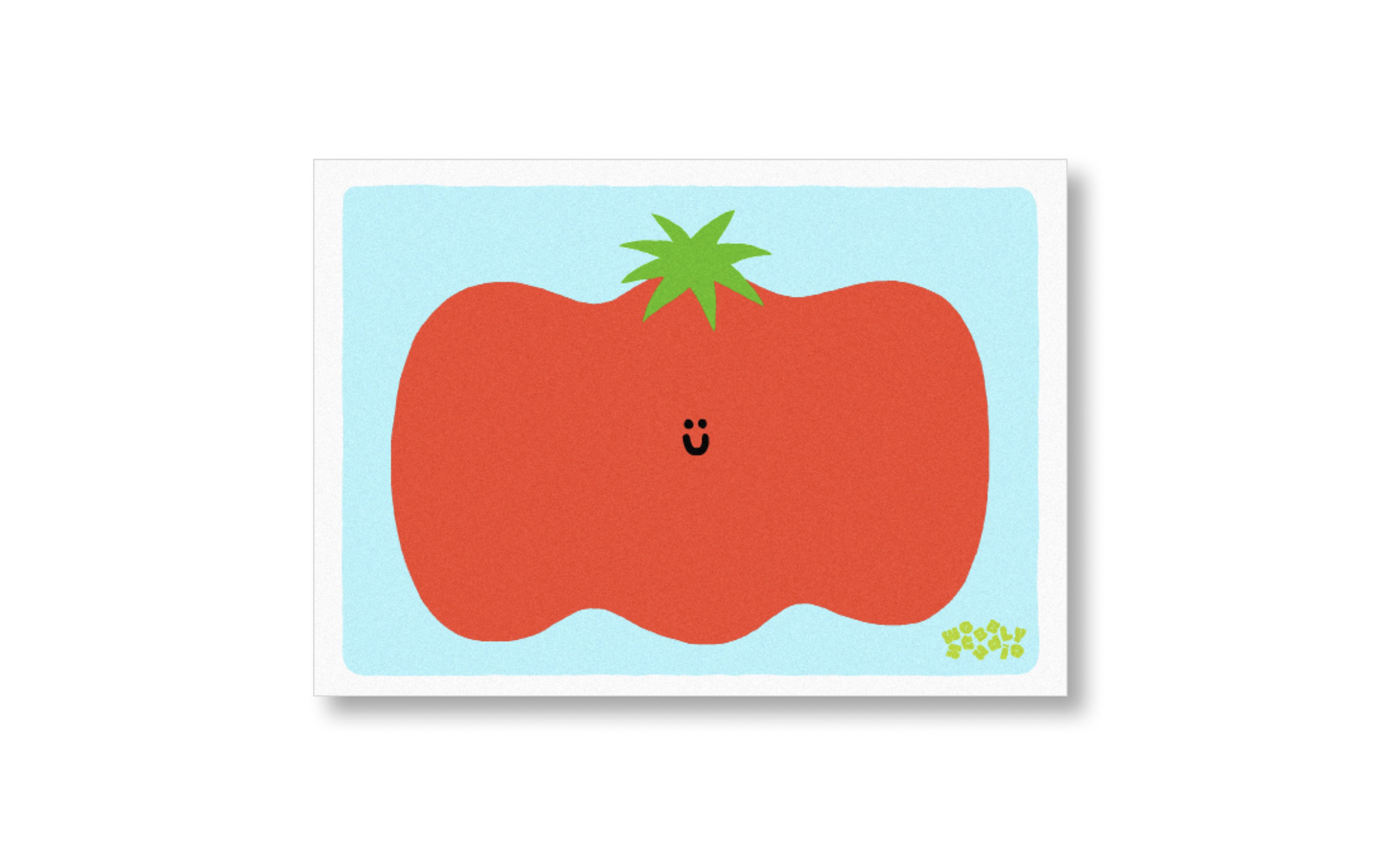 Wobbly Studio Risograph Print Happy Tomate