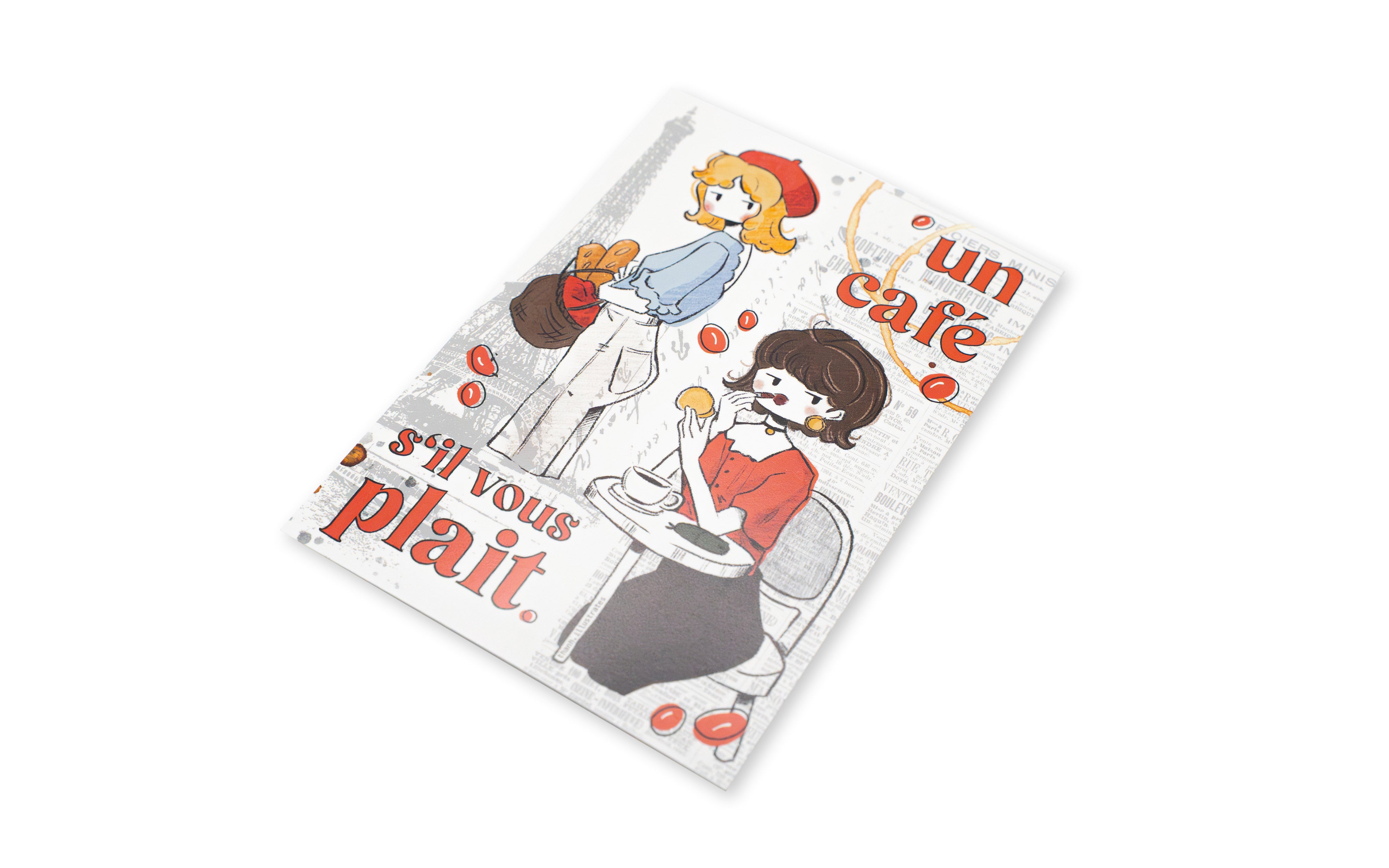 Thanh Illustrates Postkarte Grumpy Coffee Girl Un Café Paris