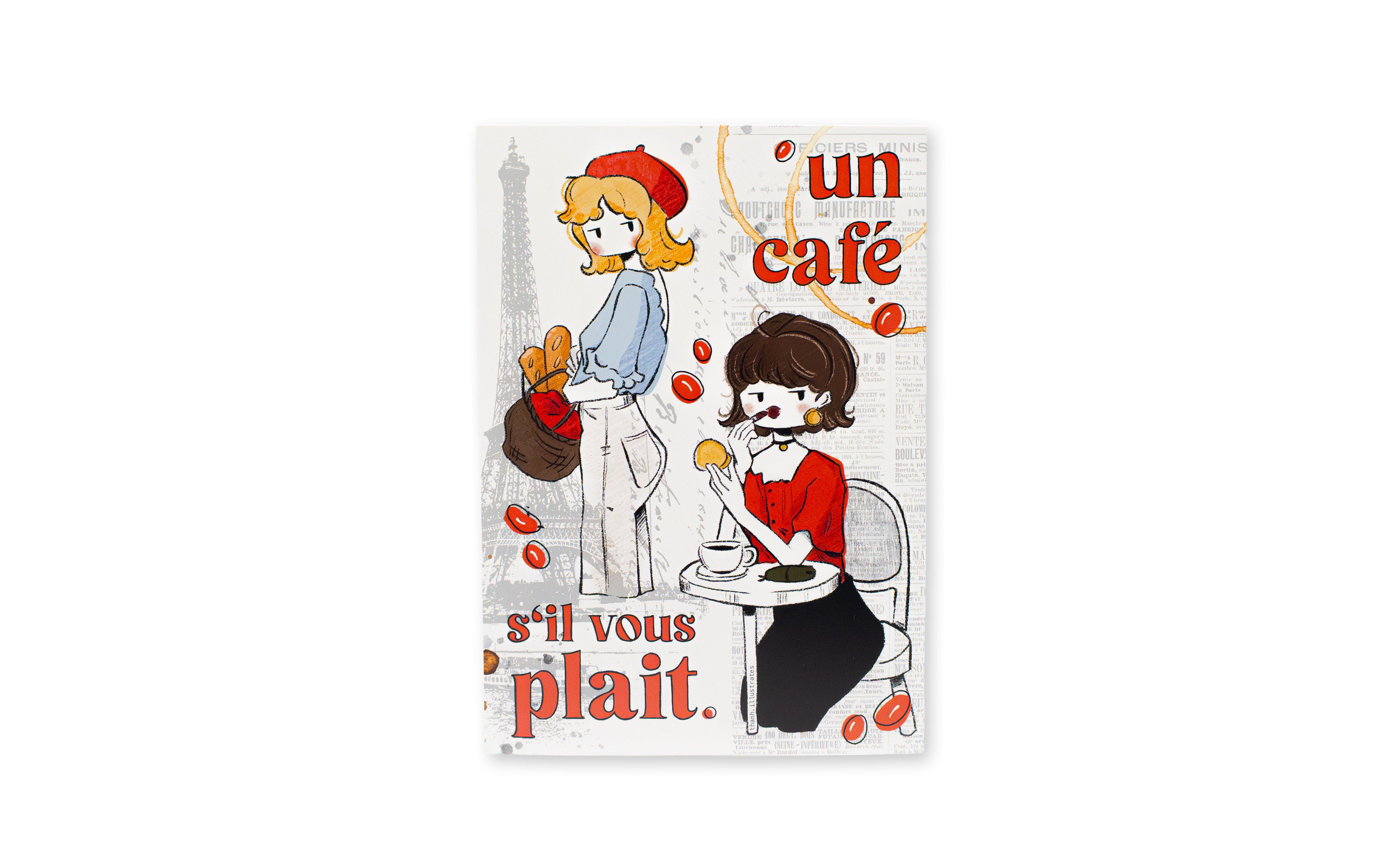 Thanh Illustrates Postkarte Grumpy Coffee Girl Un Café Paris
