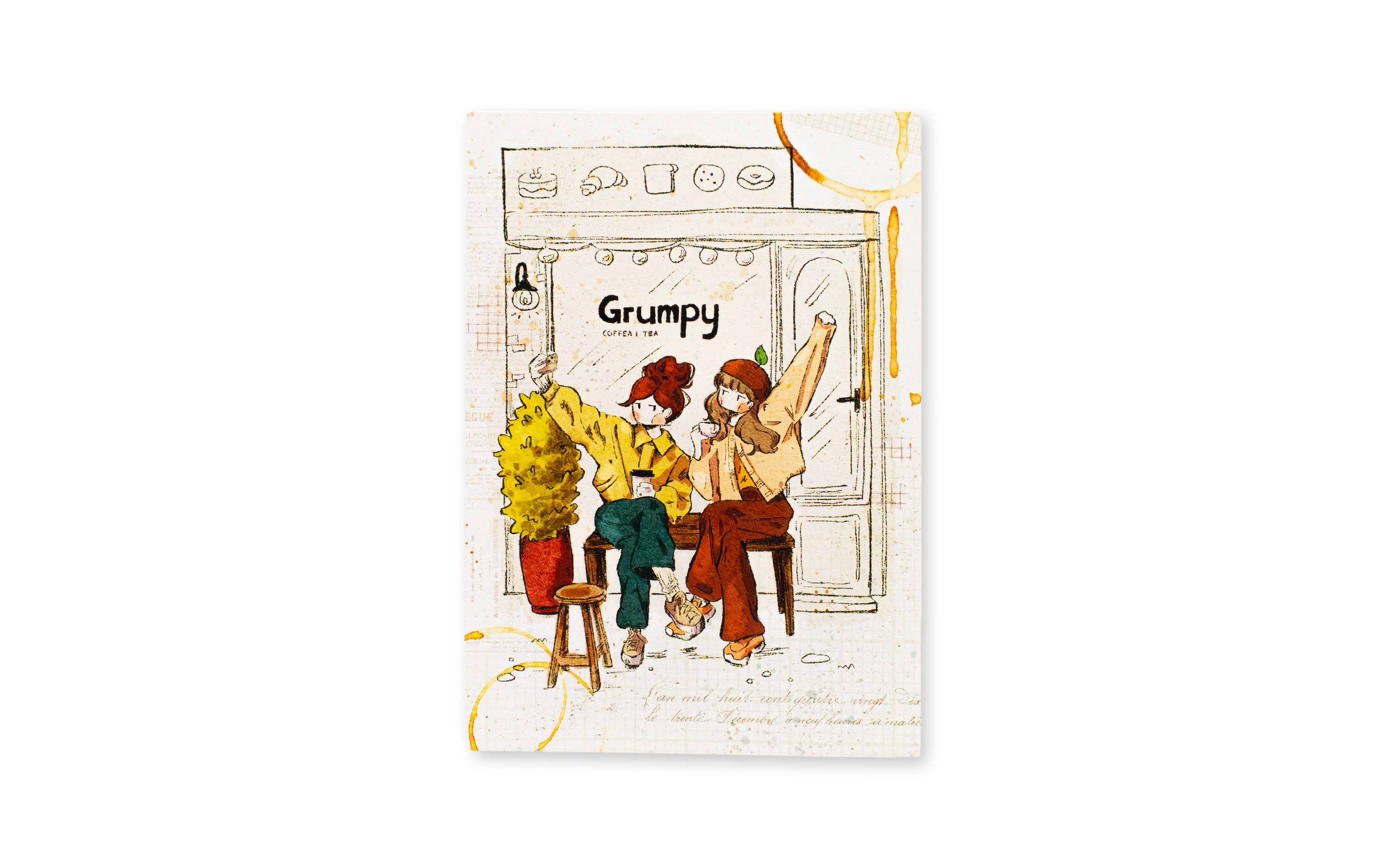 Thanh Illustrates Postkarte Grumpy Coffee Tea Shop