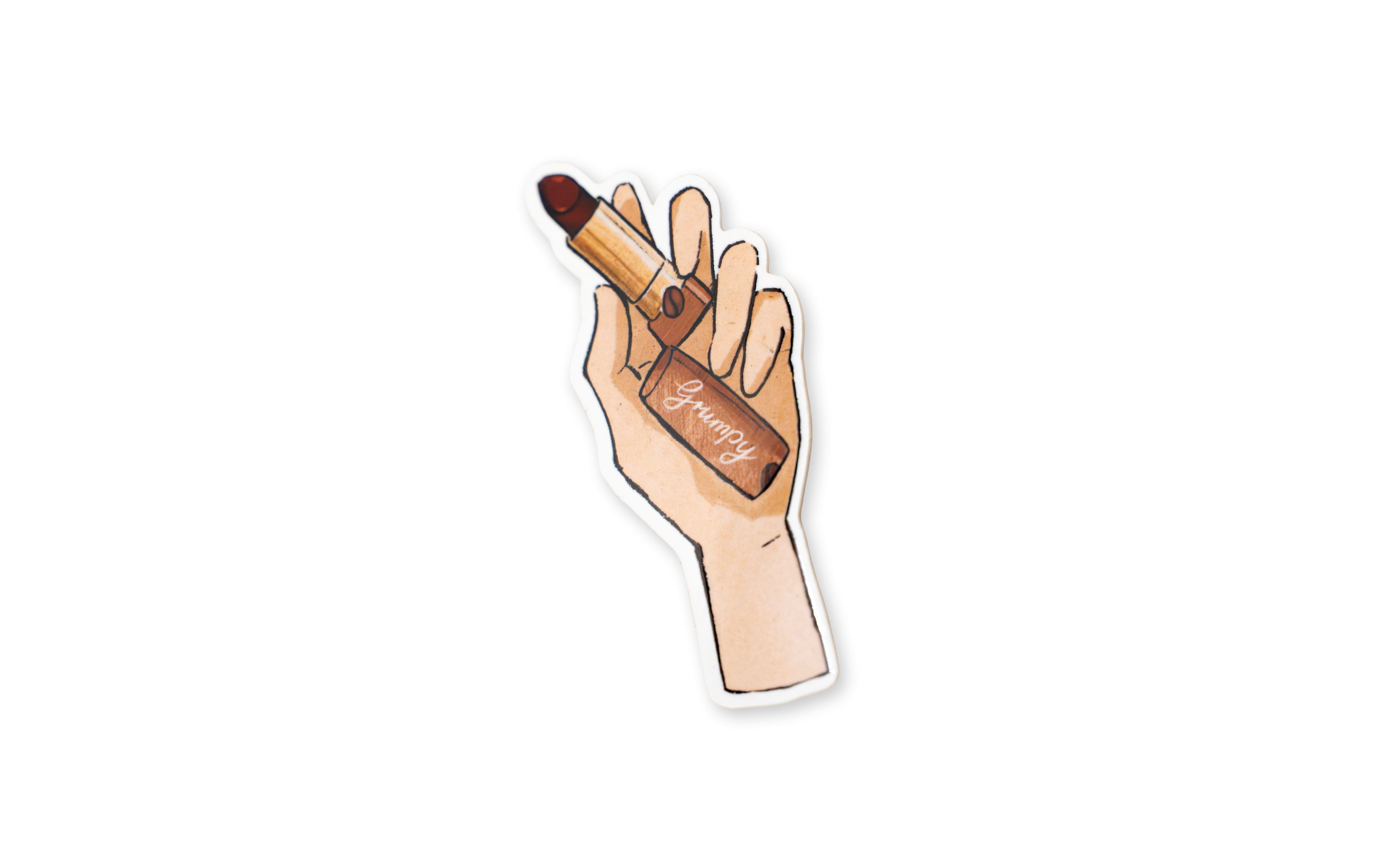 Thanh Illustrates Sticker Grumpy Lipstick