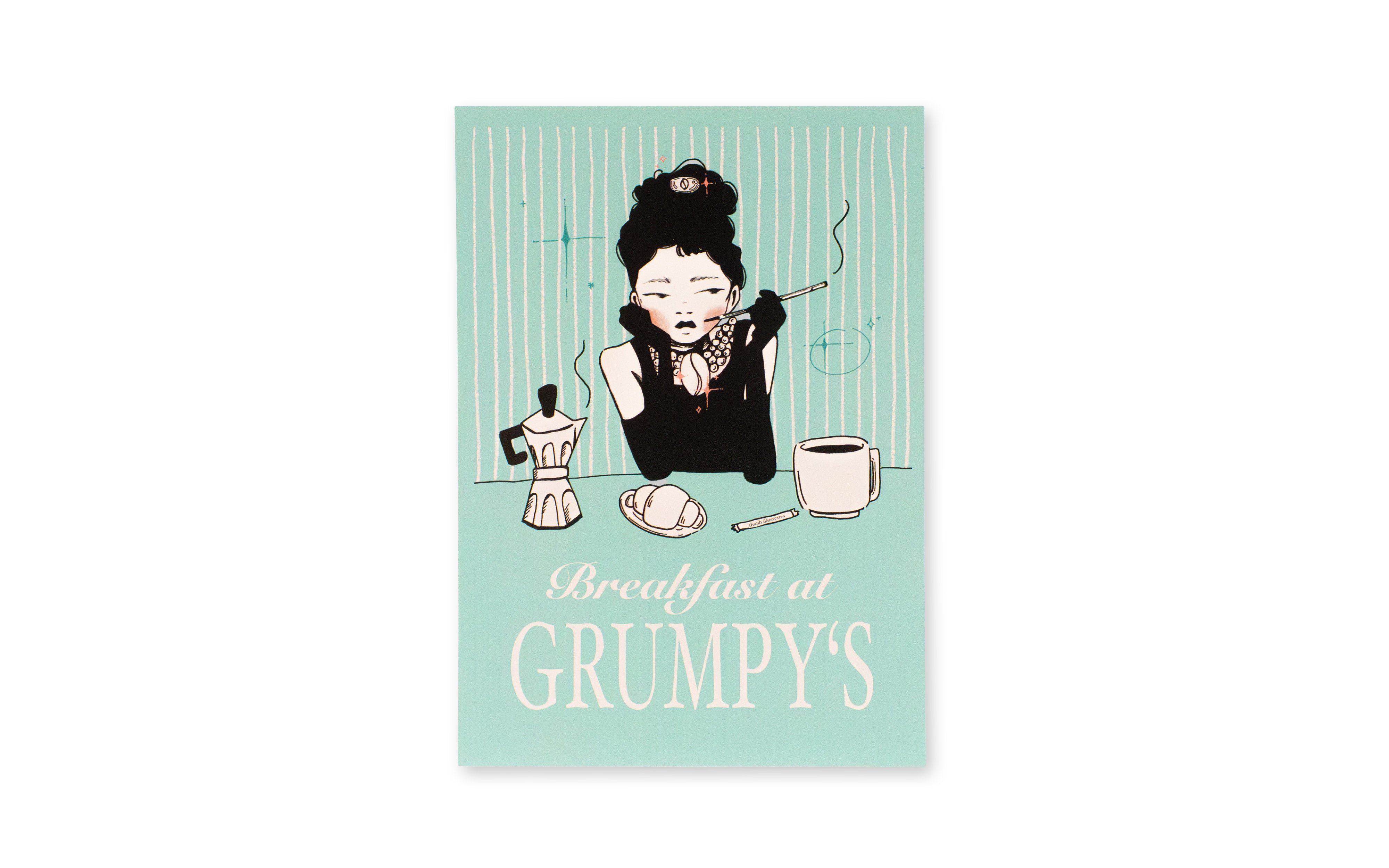 Thanh Illustrates Postkarte Breakfast at Grumpy's