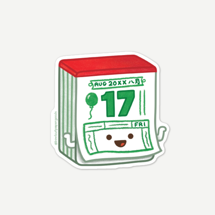 Bowl Cut Paper Goods Sticker Chinese Calender