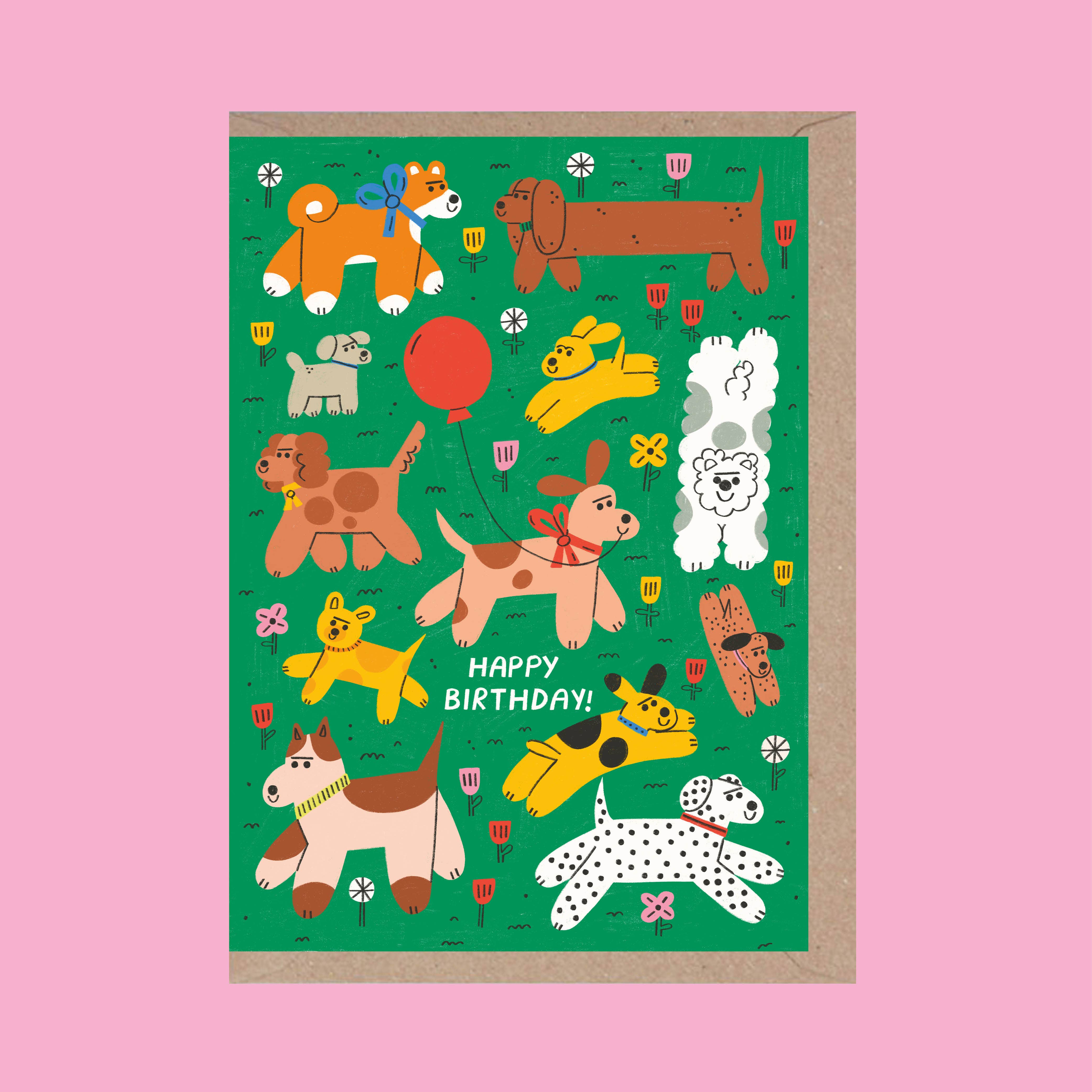 Rumble Cards x Tess Smith Roberts Klappkarte Happy Birthday Dogs