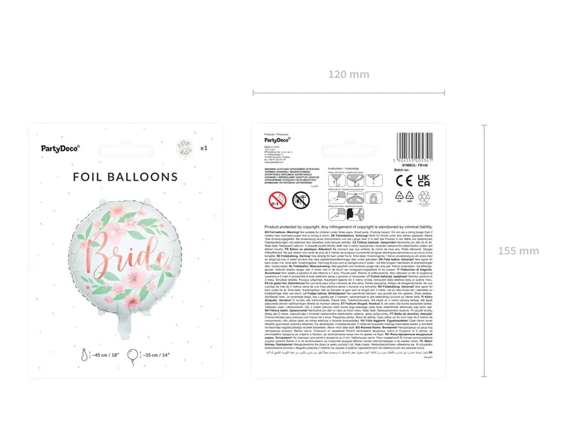 Folienballon Bride Blumen