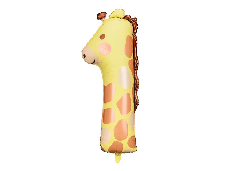 Folienballon Ziffer 1 Giraffe 42x90 cm