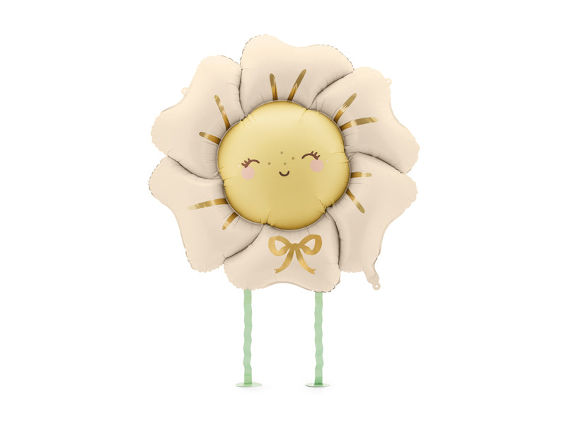 Folienballon Blume Beige