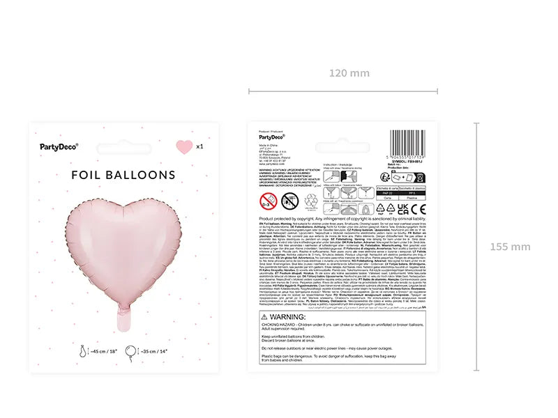 Folienballon Herz Rosa