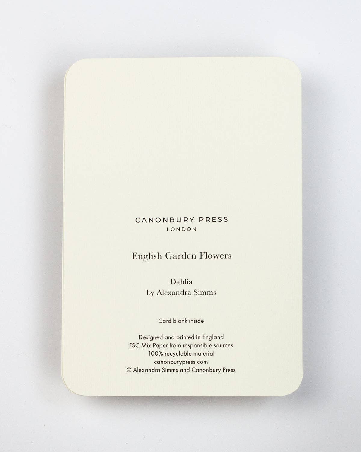 Canonbury Press Klappkarte Dahlien