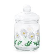 Aderia Retro Glas Mit Deckel Wild Flower White Green 680 ml